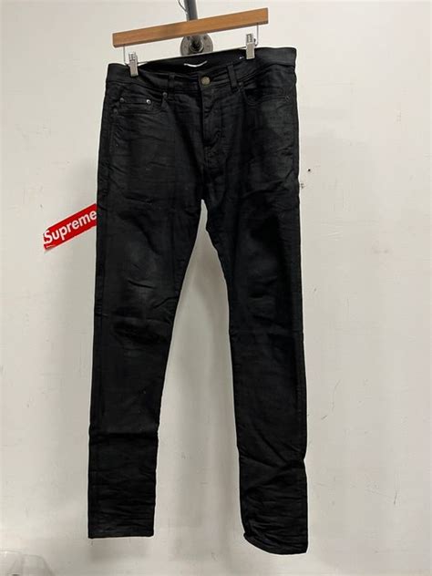 ysl waxed denim